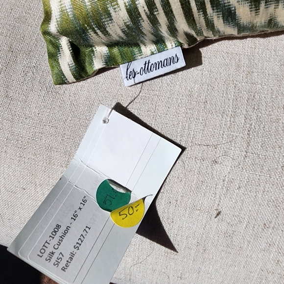 NWT Silk Ikat Decor Accent Throw Pillow 16" sq - Picture 5 of 5